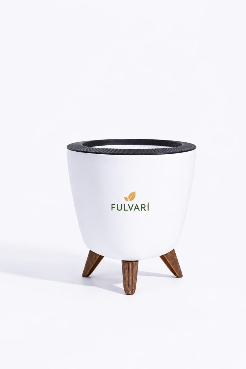 Modern Scandinavian minimalist planter with Wooden Stand