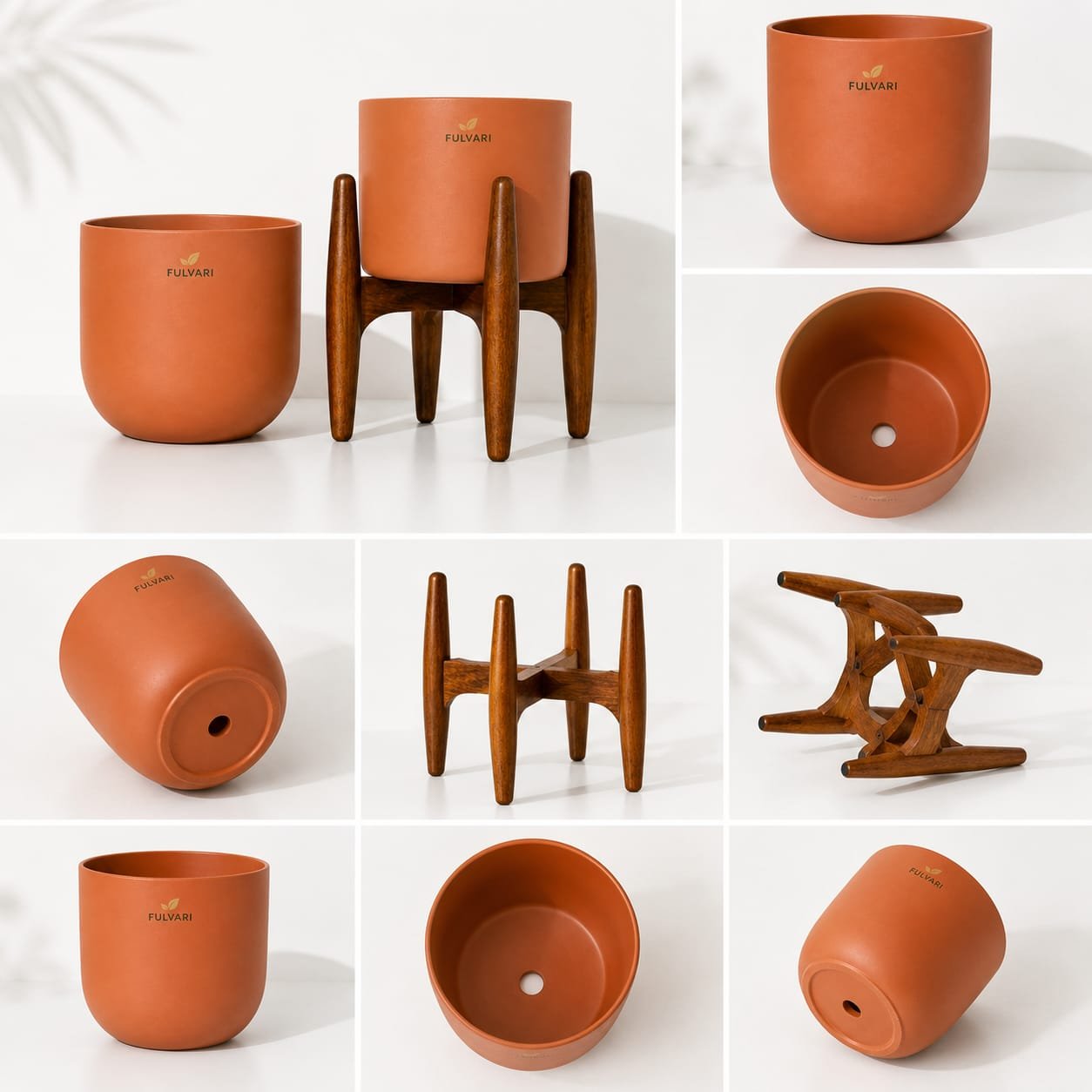 Modern wooden stand Planter- Set of 2 (L, XL & XXL Plants)